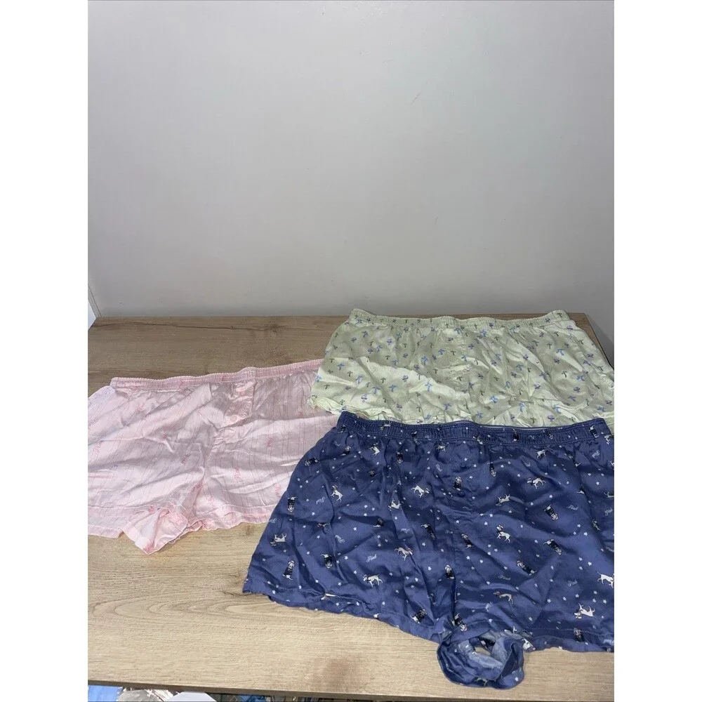 Victoria's Secret PINK Boxer Shorts Lot Of 5 Size XL Sleep Pajama Y2K
